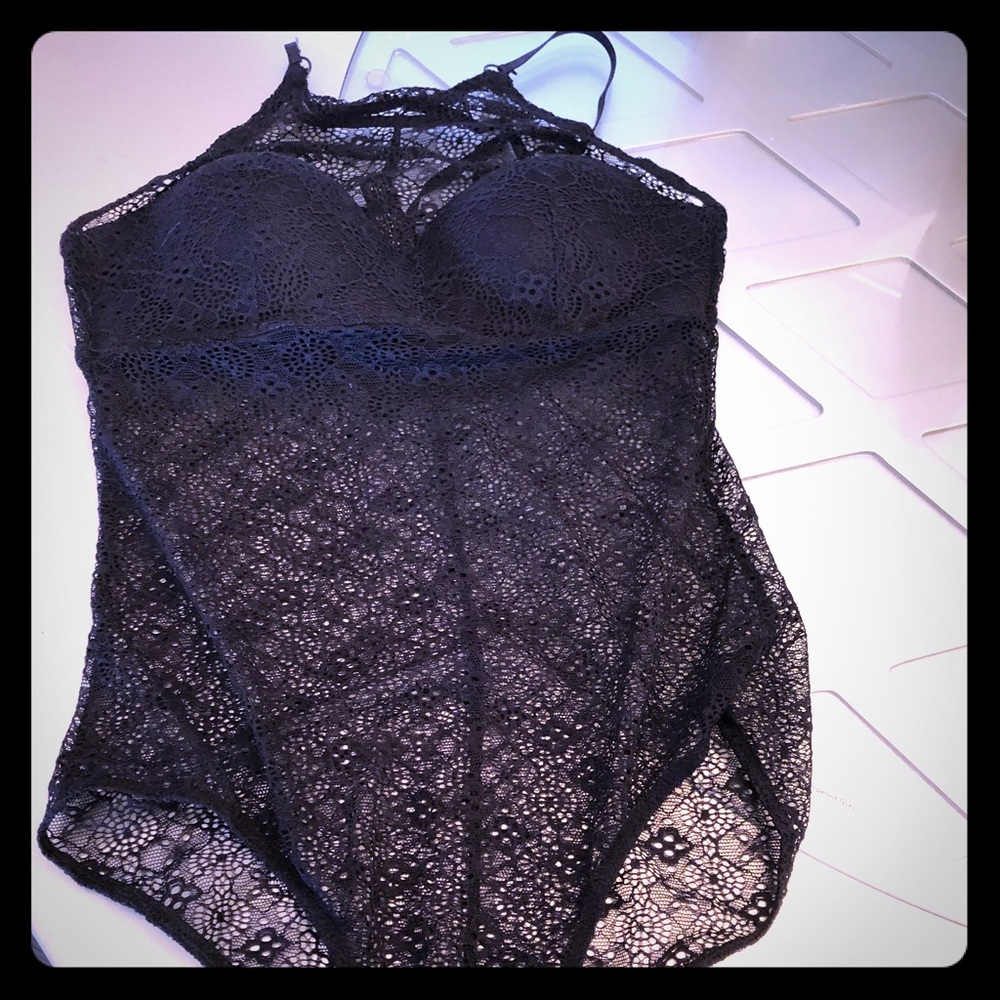 XOXO 2 bodysuit Black lace, olive green both $8